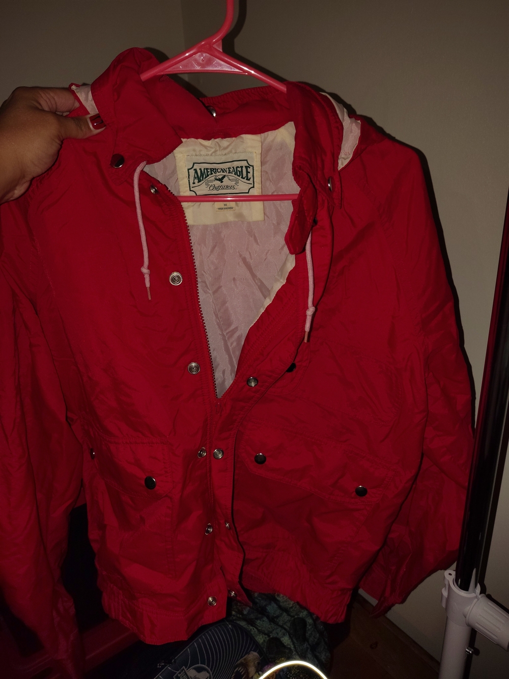 American Eagle Outfitters Red Windbreaker Jacket